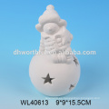 Ornamentos personalizados de Navidad de porcelana blanca con muñeco de nieve y bola de nieve